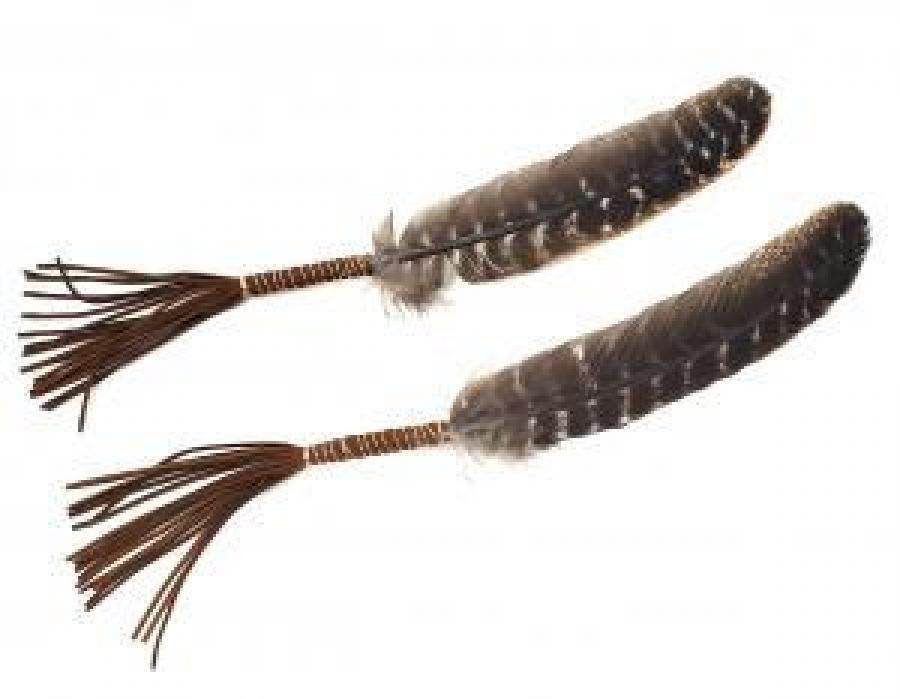 Leather Wrapped Turkey Feather